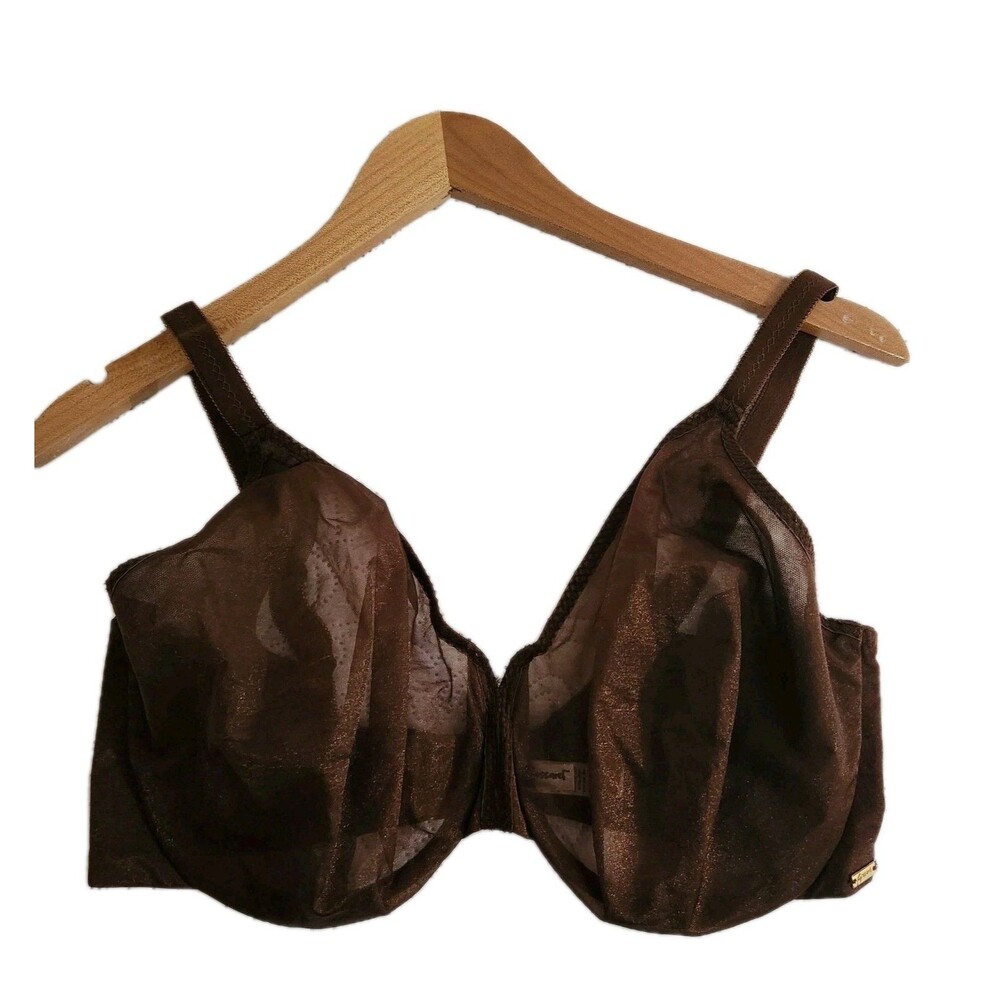 Gossard Glossies Bra 38I Brown Sheer Underwired Sexy Seamless 6271 Full Coverage